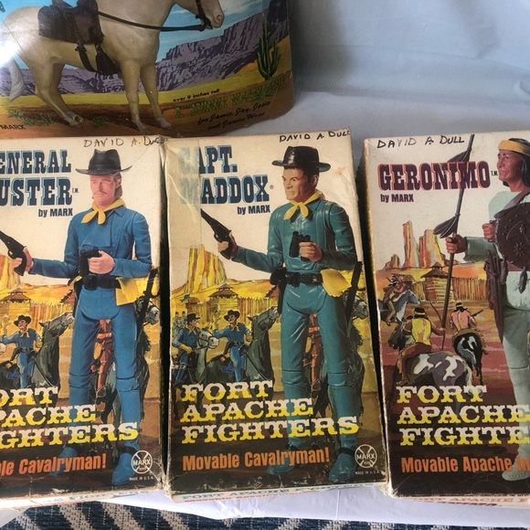 Fort Apache Fighters Geronimo Custer Capt Maddox 2 horse Pancho & Comanche - Picture 8 of 11